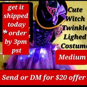 Sparkle Witch Halloween costume w/wand- girls M 8-10yrs spectacular creations